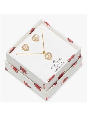 Kate Spade Spell It Out Pendant Necklace & Stud Earrings Set, NWT